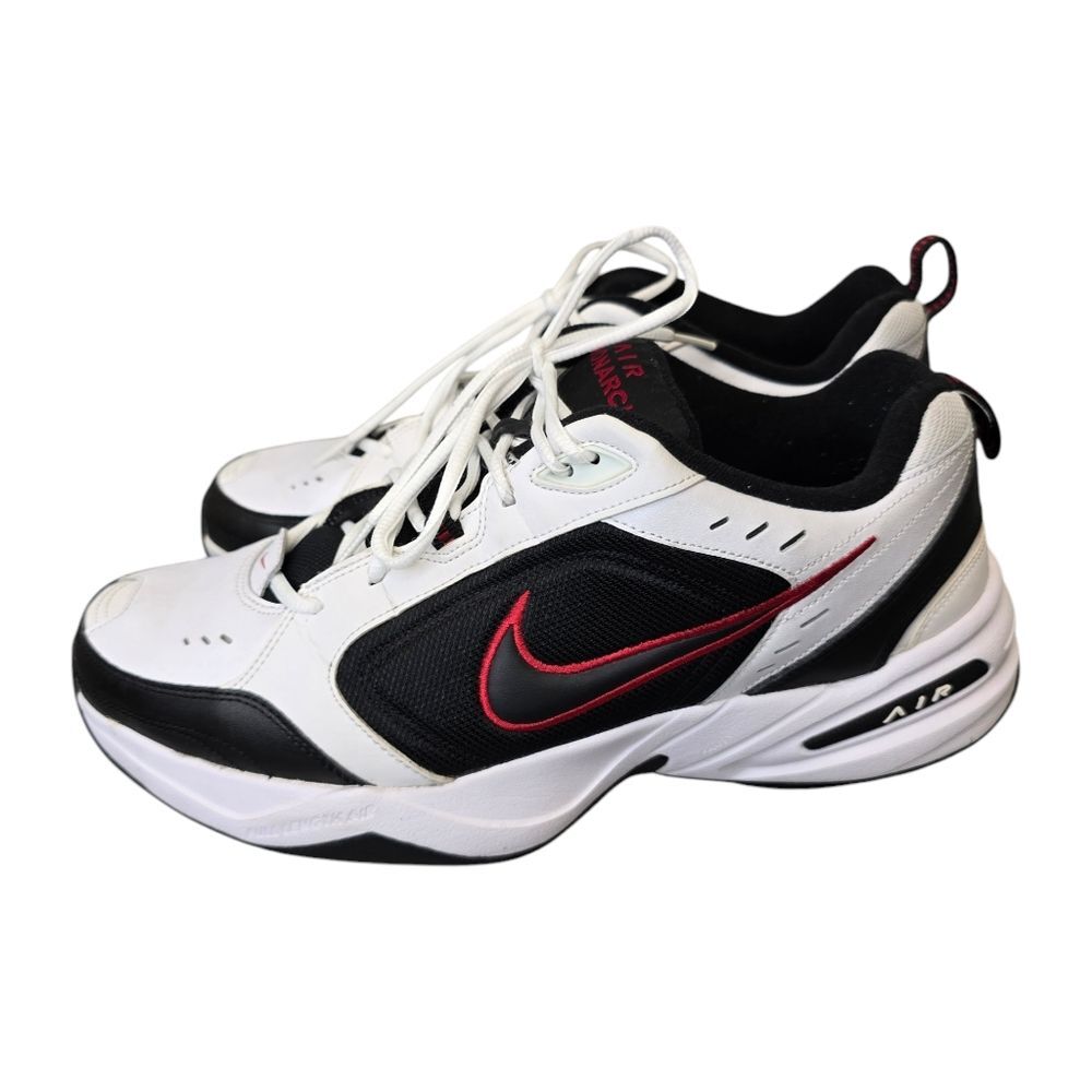 Nike Air Monarch IV Men's 13 White Black Red Training  Shoes Sneakers 415445-101